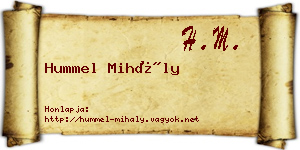 Hummel Mihály névjegykártya